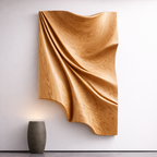 Hand-Carved Draped Wood Wall Art – Organic Modern Sculpture Panel