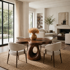 Sculptural Dining Table – Solid Wood Round Table for Dining Room