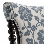 Floral Upholstered Accent Chair with Turned Wood Details