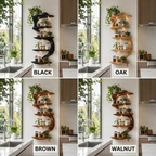 Branch Wood Kitchen Shelf – Solid Wood Wall Mounted Display Shelf for Kitchen Decor