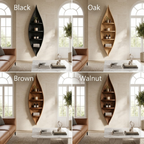 Leaf Wood Bathroom Shelf – Solid Wood Wall Mounted Display Shelf for Bathroom Decor