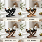 Branch Wood Wine Rack – Solid Wood 3 Bottle Display Stand for Dining Room Decor