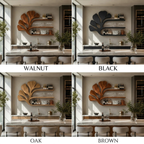 Ginkgo Leaf Wood Bar Shelf – Solid Wood Wall Mounted Wine Display Shelf for Kitchen Decor