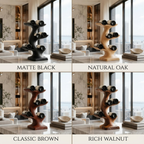 Tree Branch Wood Wine Rack – Solid Wood Bottle Display Stand for Home Bar Decor