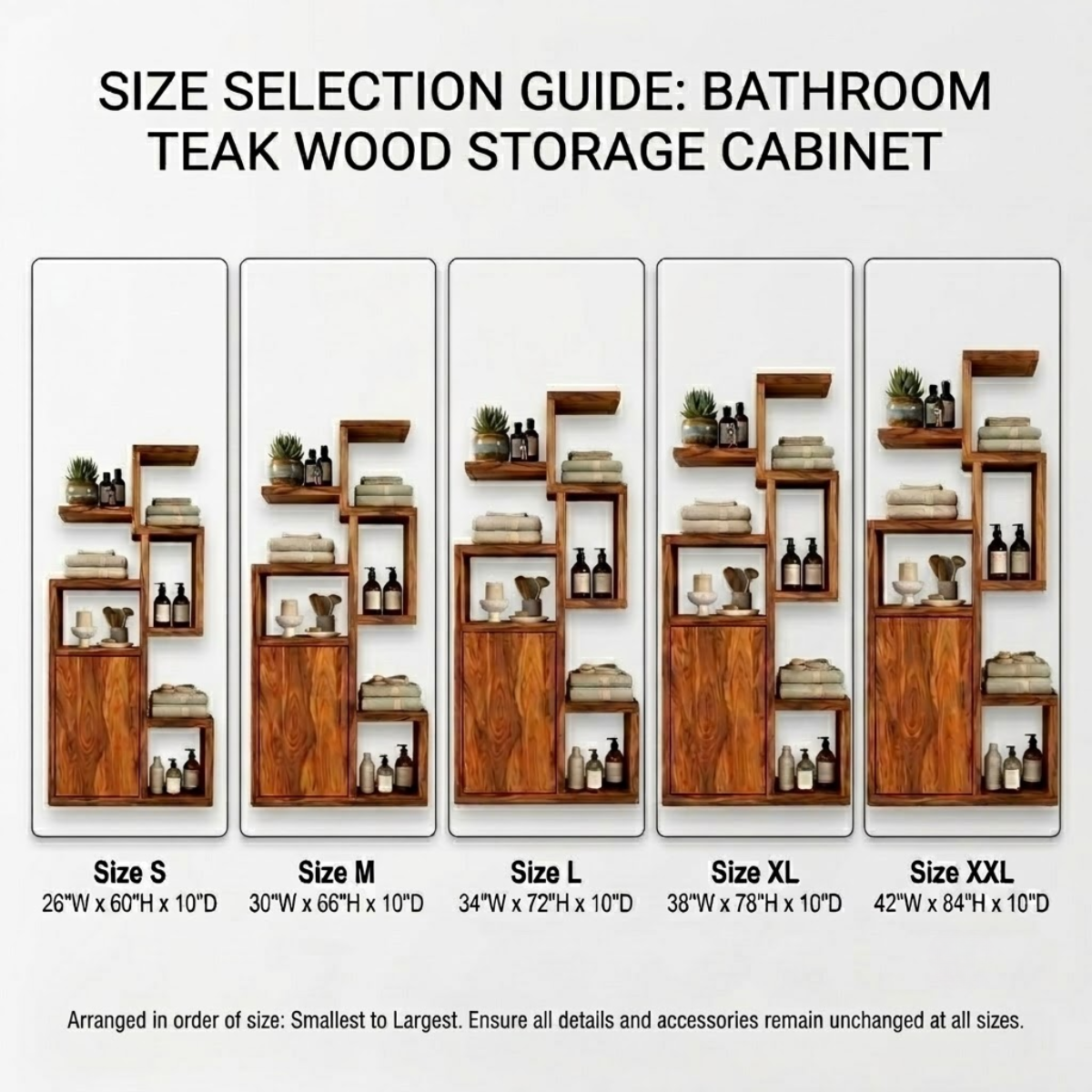 Wood Bathroom Storage Cabinet – Solid Wood Shelf Cabinet for Bathroom Decor
