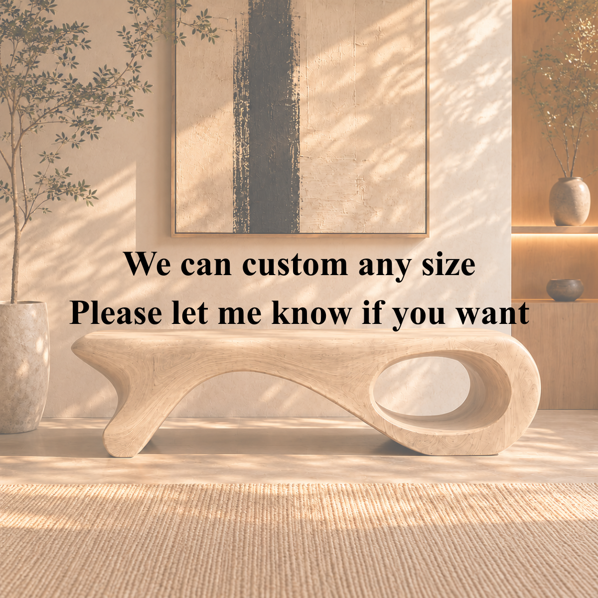 Sculptural Bench – Solid Wood Wooden Bench for Modern Home