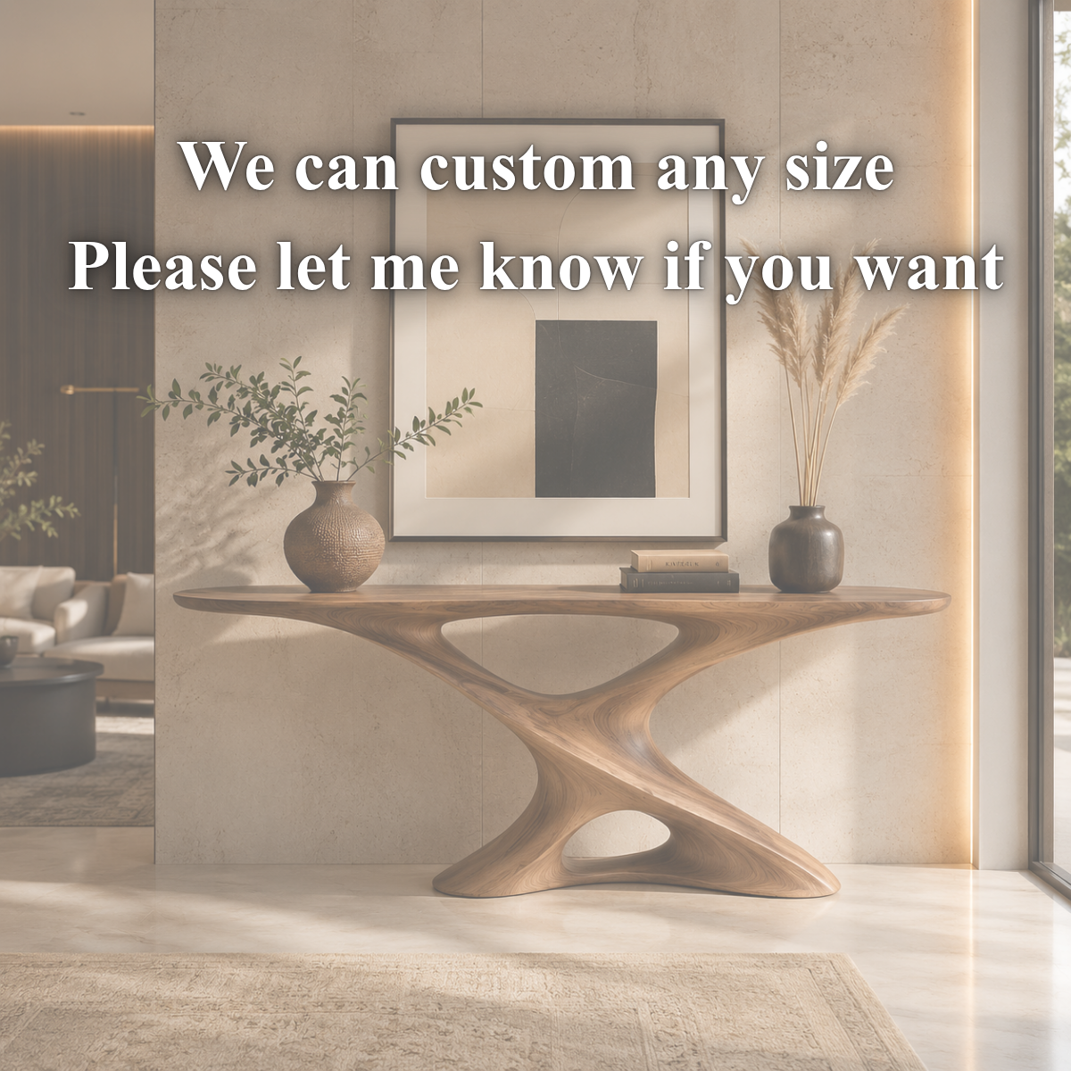X-Base Console Table – Sculptural Solid Wood Entryway Table