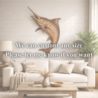 Marlin Wall Art – Solid Wood Decorative Panel for Coastal Home Decor