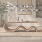 Sculptural Coffee Table – Solid Wood Modern Table for Living Room Decor