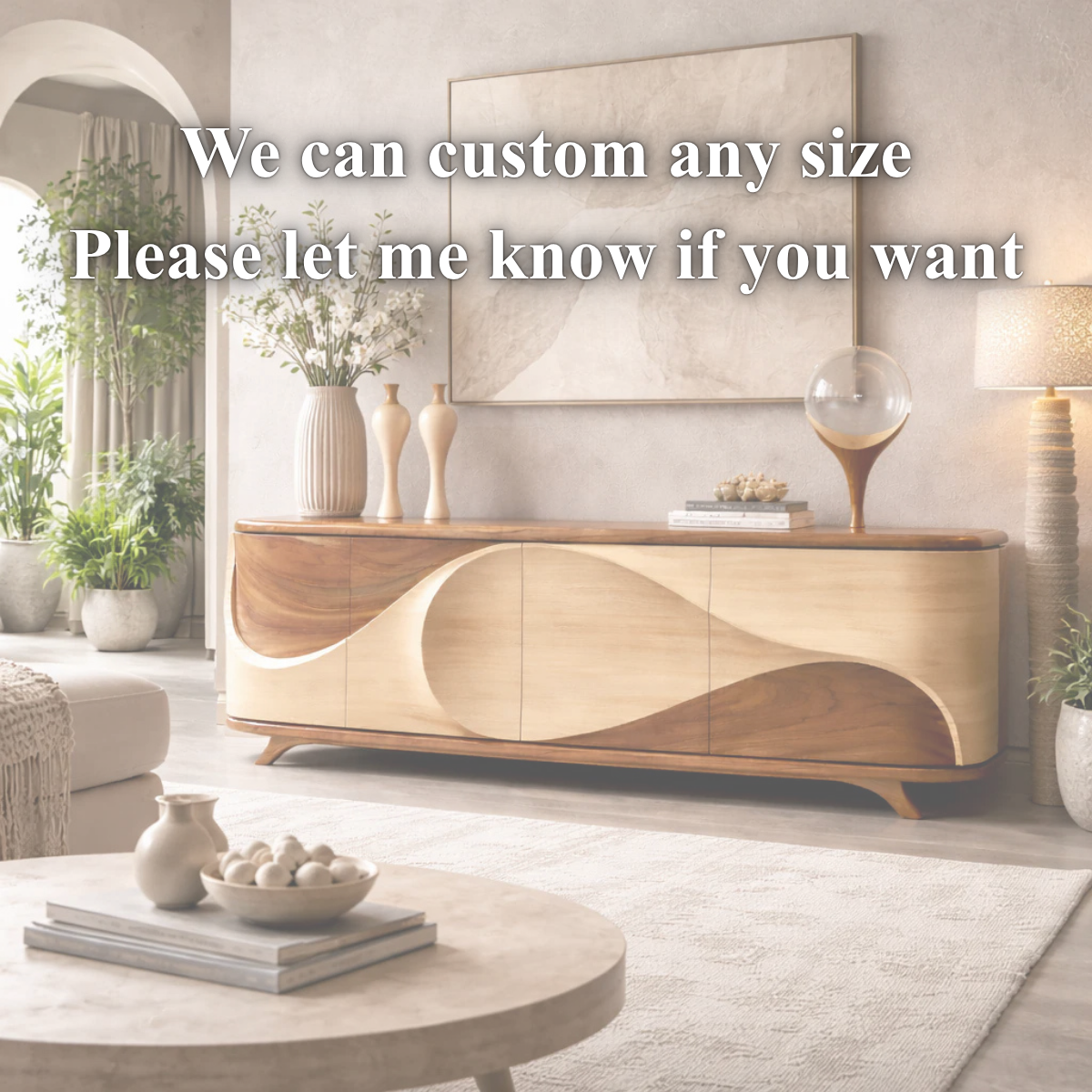 Organic Sideboard – Sculptural Solid Wood Storage Cabinet
