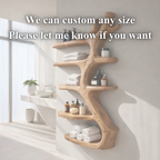 Sculptural Bathroom Shelf – Solid Wood Towel Shelf for Bathroom Decor