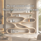 Wavy Bookcase – Sculptural Solid Wood Display Shelf