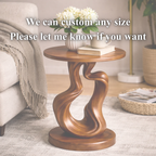 Twisted Side Table – Sculptural Solid Wood Table for Modern Living Room