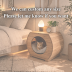 Cat House Nightstand – Solid Wood Bedside Table for Bedroom Decor