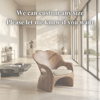 Sculptural Lounge Chair – Solid Wood Accent Chair with Cushioned Seat