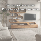 S-Shaped TV Stand – Solid Wood Media Console with Shelves for Living Room Decor