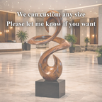 Abstract Wooden Sculpture – Modern Pedestal Art for Interior and Lobby Decor