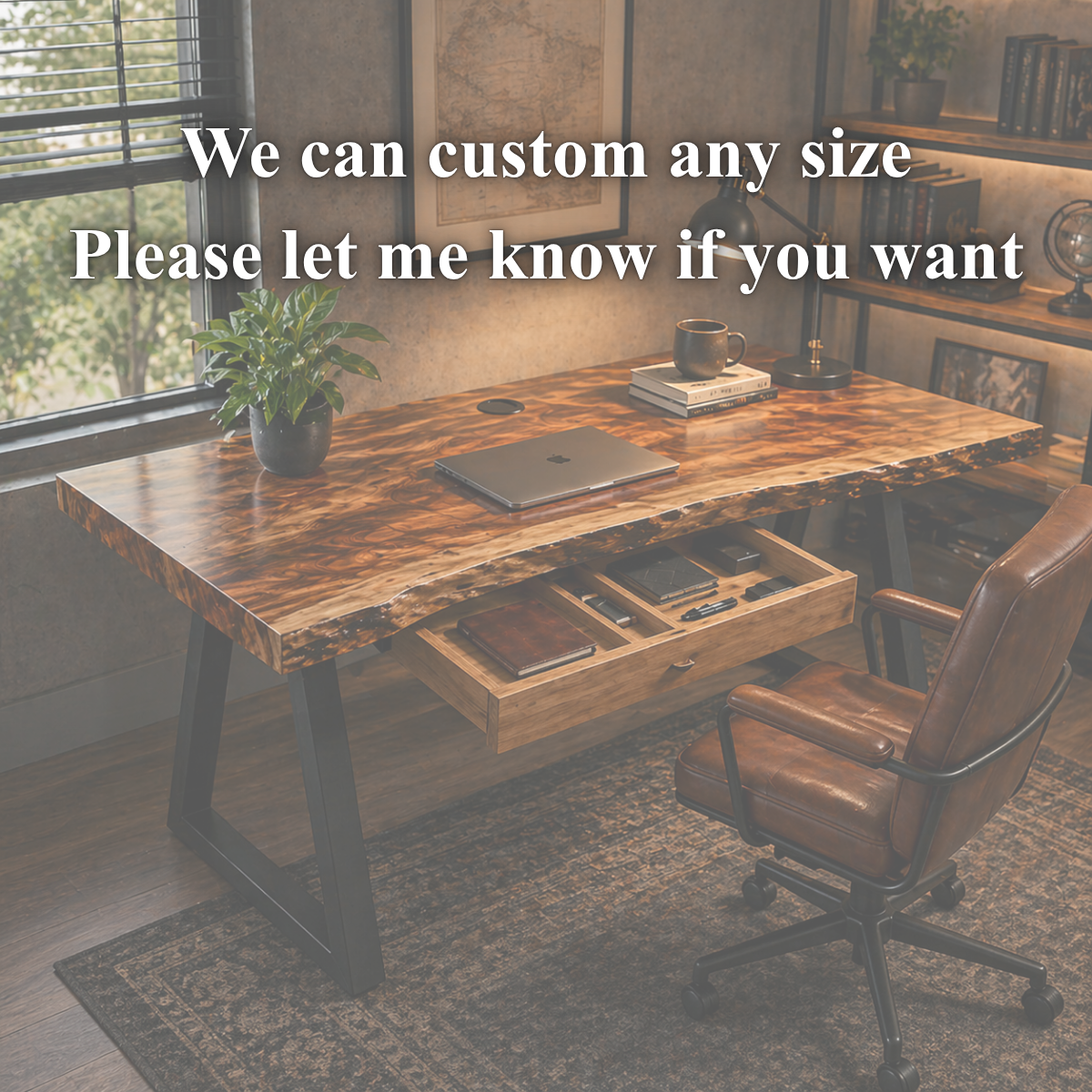Executive Desk – Solid Wood Desk with Drawers for Luxury Home Office Decor