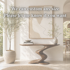 Sculptural Console Table – Solid Wood Curved Base Table for Entryway Decor