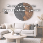 Round Wood Wall Art – Sculptural Black and Walnut Decor for Living Room
