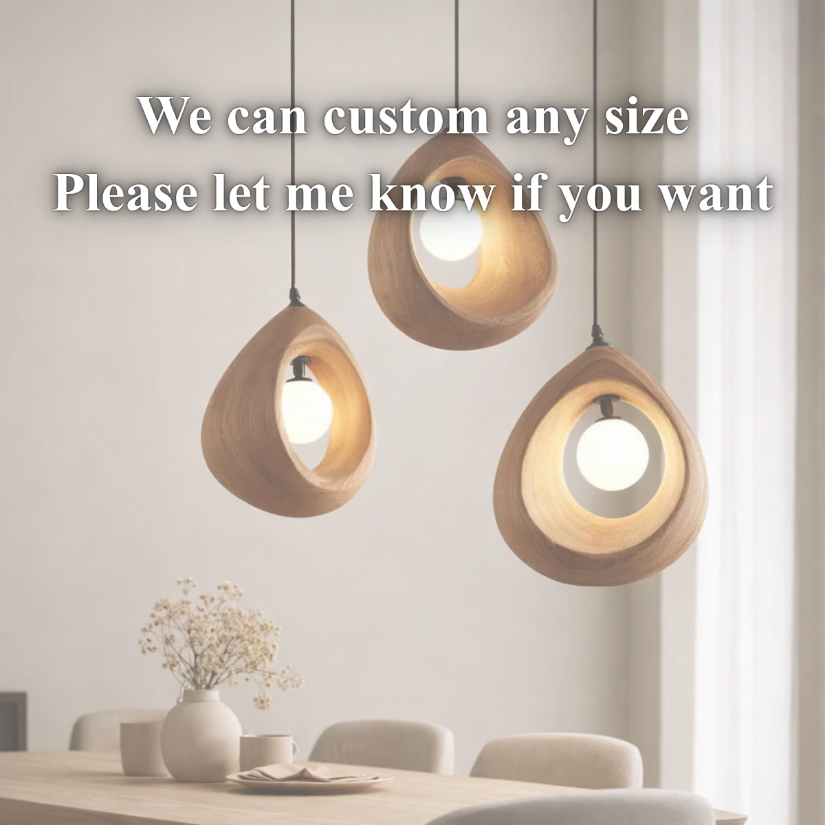 Sculptural Pendant Light – Handmade Wooden Hanging Lamp for Modern Decor