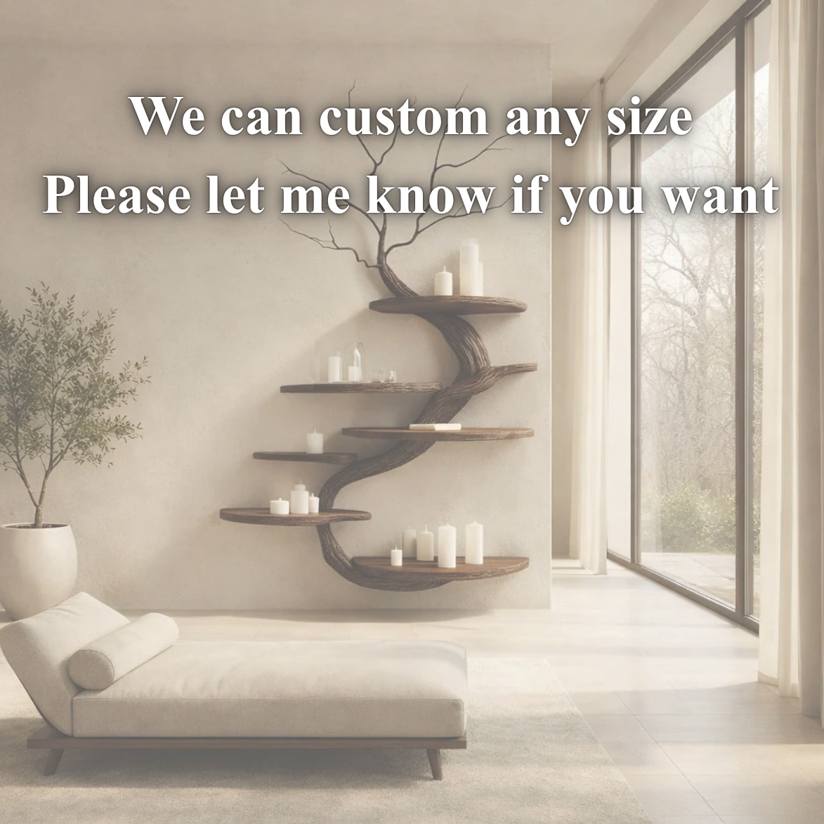 Curved Tree Wall Shelf – Modern Wooden Floating Shelves