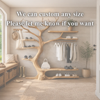 Tree Wall Shelf with Coat Rack – Wooden Entryway Organizer