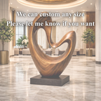 Abstract Wooden Statue – Sculptural Art Decor for Interior and Lobby