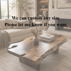 Live Edge Coffee Table – Solid Wood Rustic Table for Living Room