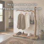 Natural Tree Branch Coat Rack – Handmade Solid Wood Entryway Shelf with Hooks for Rustic Home Decor