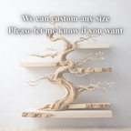 Bonsai Tree Wall Shelf – Wooden Floating Shelf Decor