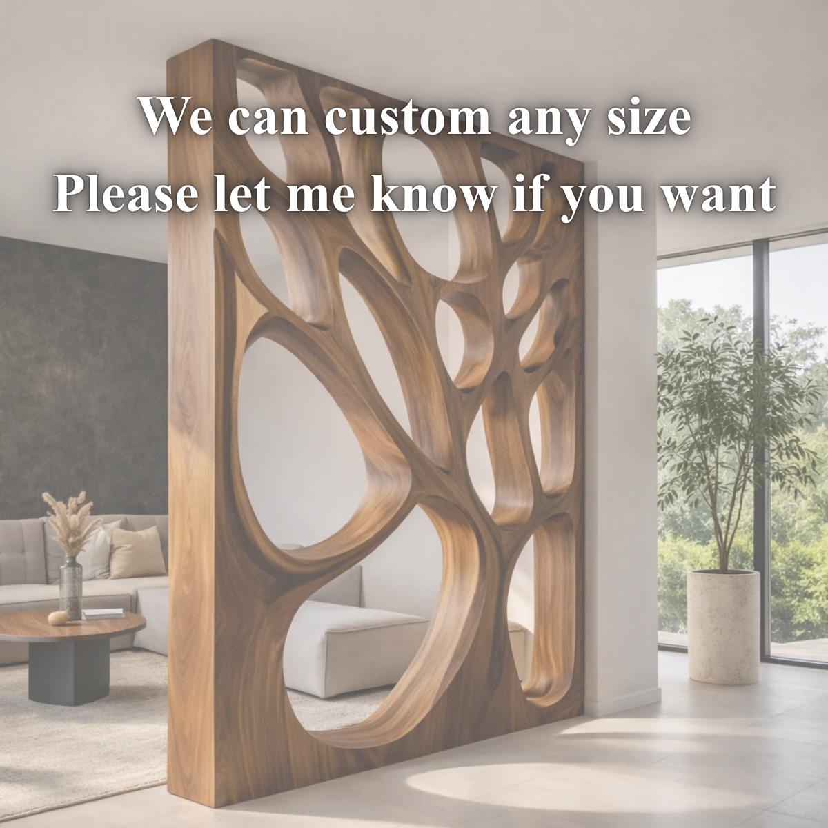 Decorative Room Divider – Solid Wood Modern Panel for Living Room Decor