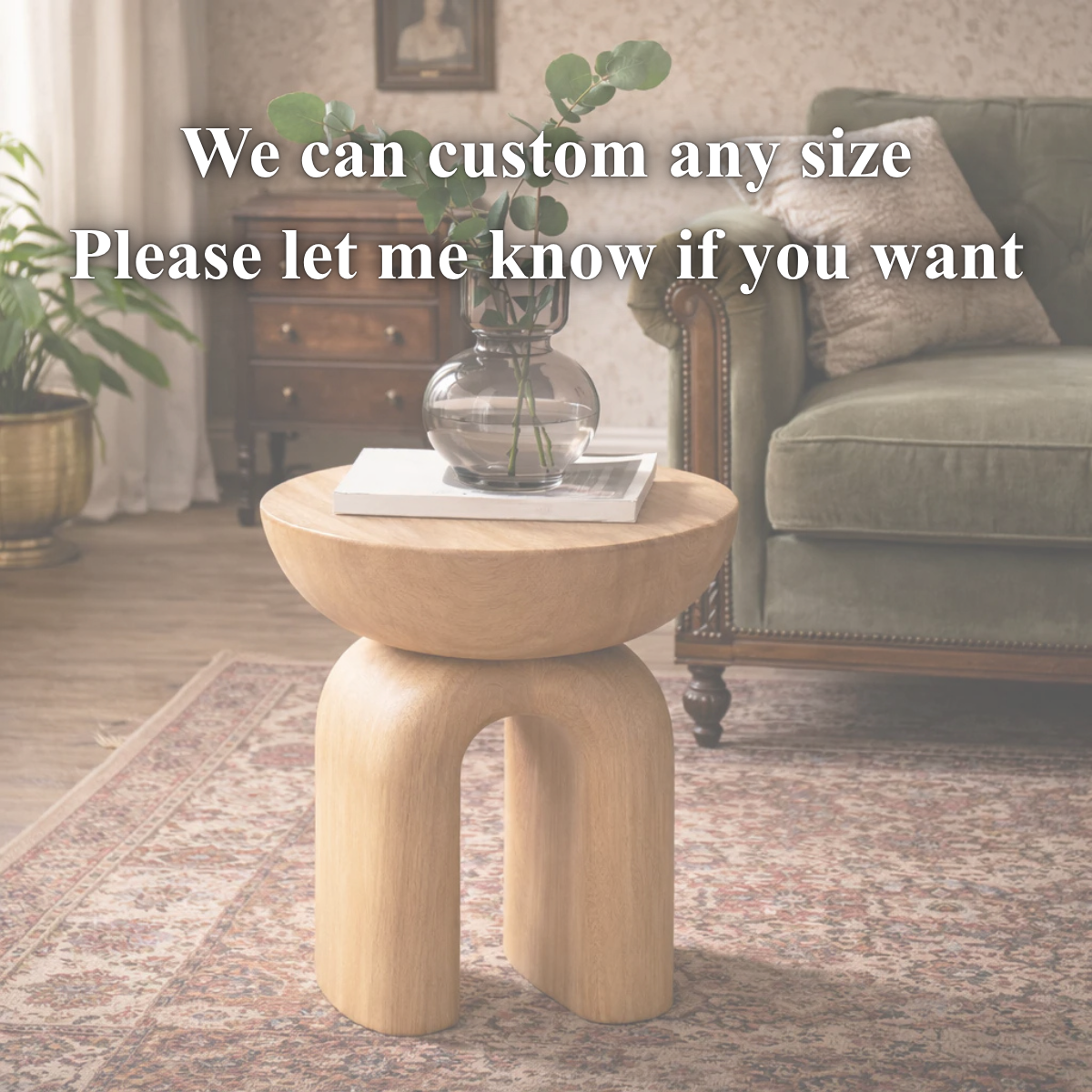 Sculptural Side Table – Handmade Solid Wood Table for Modern Home