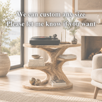 Sculptural Wooden Record Player Stand – Solid Wood Turntable Table with Vinyl Storage