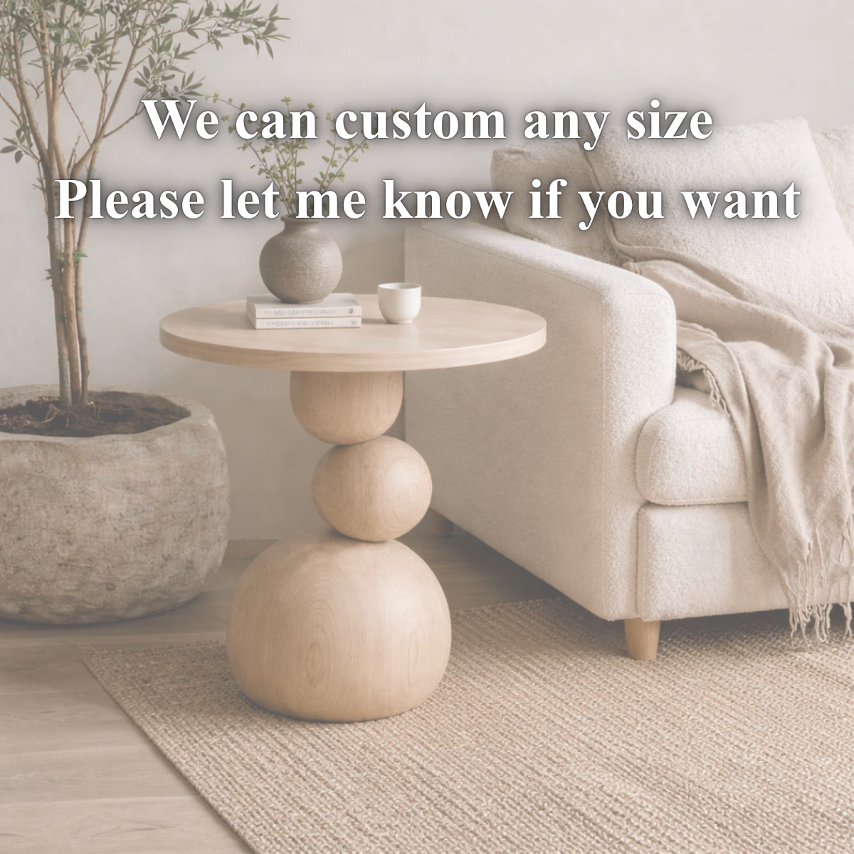 Sculptural Side Table – Handmade Solid Wood Table for Modern Home