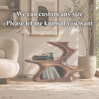 Modern Sculptural Wooden Side Table – Solid Wood Accent Table with Magazine Storage for Living Room