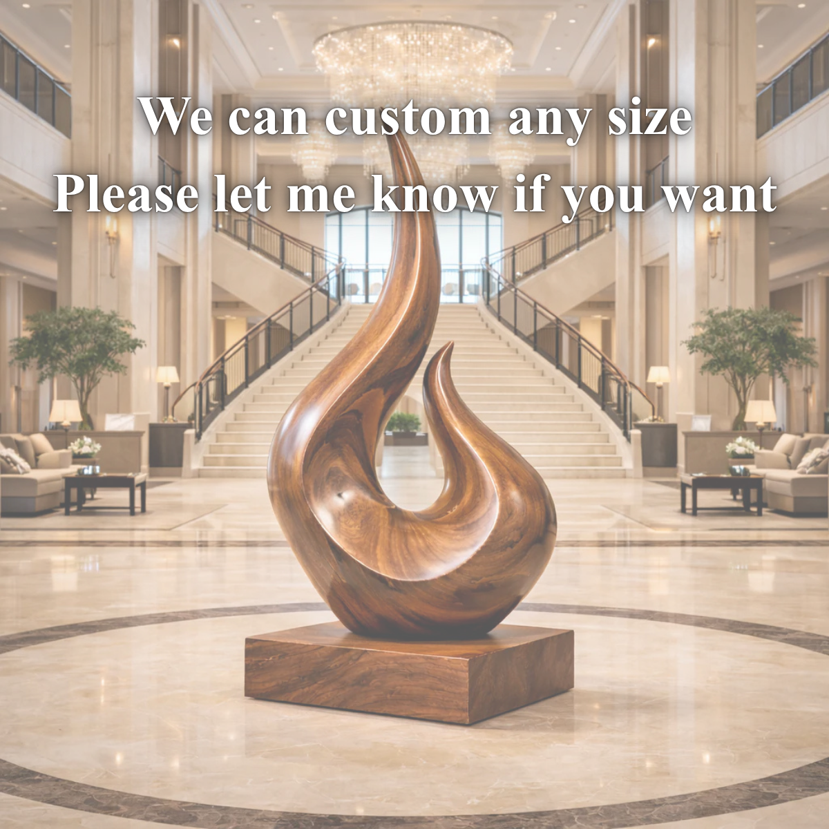 Large Wooden Statue – Sculptural Art Decor for Indoor and Outdoor Spaces