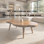 Round Coffee Table – Solid Wood Table for Living Room