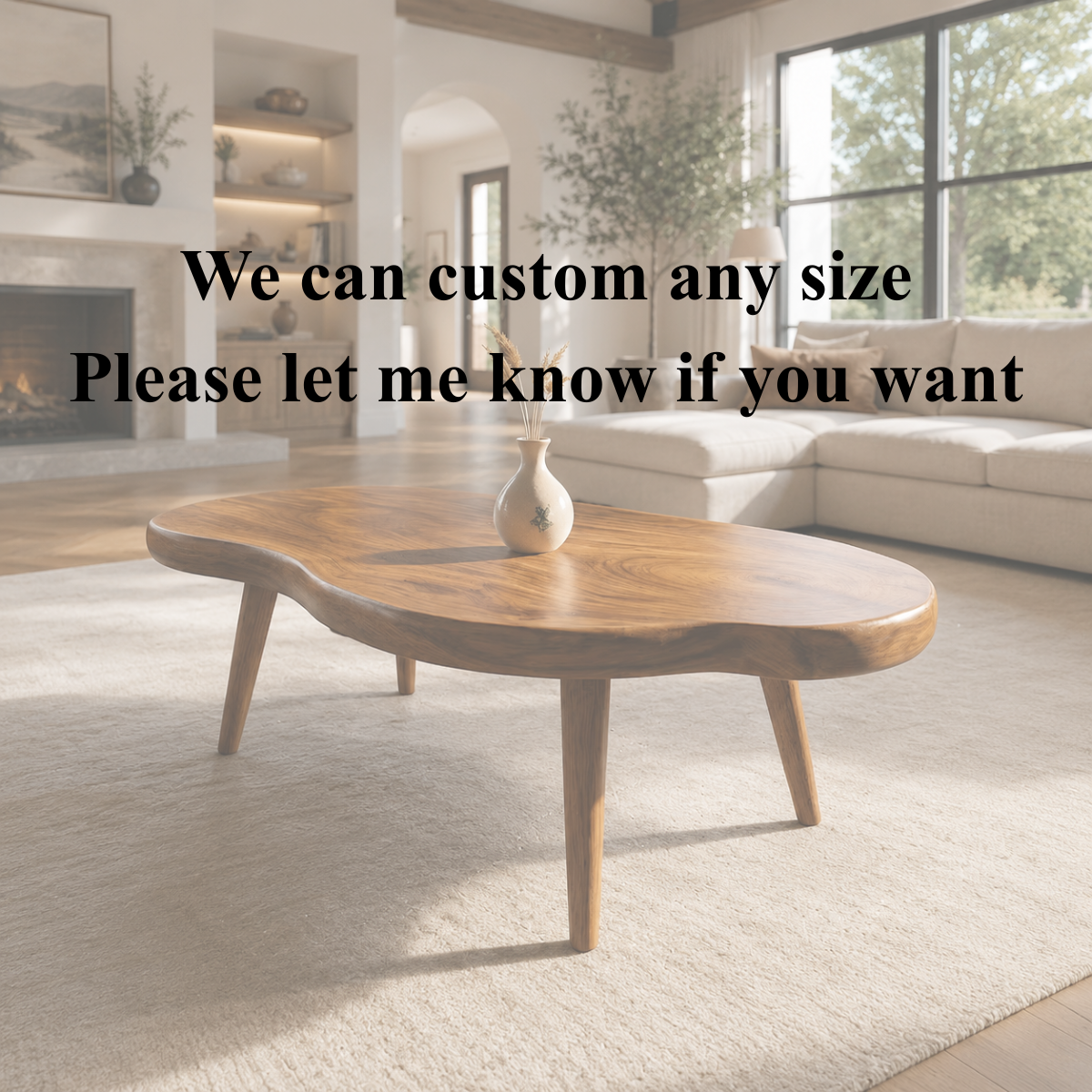 Round Coffee Table – Solid Wood Table for Living Room