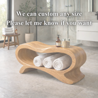 Sculptural Towel Rack Stand – Solid Wood Rolled Towel Holder for Bathroom Decor