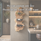 Rustic Bottle Holder – Solid Wood Wall-Mounted Rack for Home Bar Decor