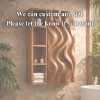 Wavy Wall Cabinet – Solid Wood Bathroom Storage Cabinet for Modern Decor