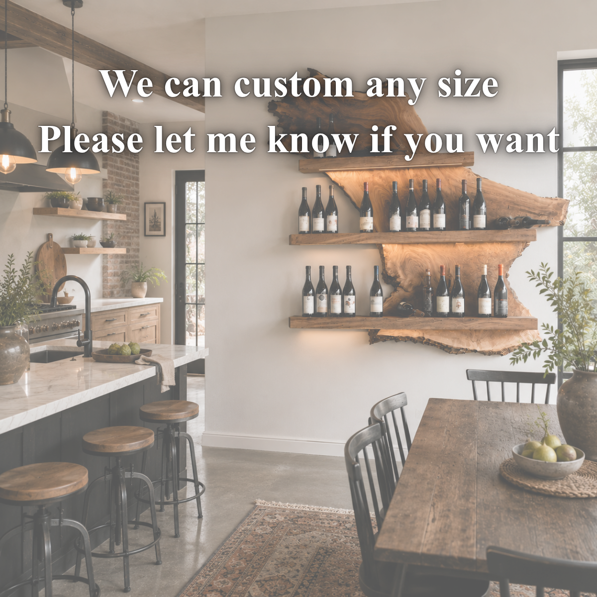 Wall-Mounted Wine Holder – Solid Wood Bottle Rack for Kitchen and Home Bar Decor