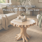 Rustic Tree Root Side Table – Solid Wood Accent Table for Living Room and Bedroom Decor