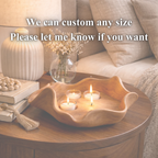Lotus Candle Bowl – Hand-Carved Wooden Tealight Holder