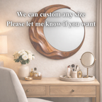 Wave Wall Mirror – Sculptural Hand-Carved Wood Mirror