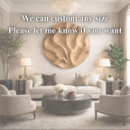 Hand-Carved Round Wooden Wall Art – Organic Wave Panel