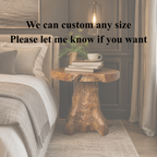 Tree Stump Nightstand – Solid Wood Bedside Table for Bedroom