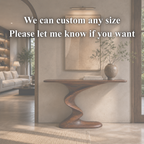 Sculptural Console Table – Solid Wood Modern Table for Entryway Decor
