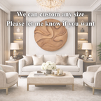 Hand-Carved Solid Wood Wall Art Panel – Organic Round Sculpture
